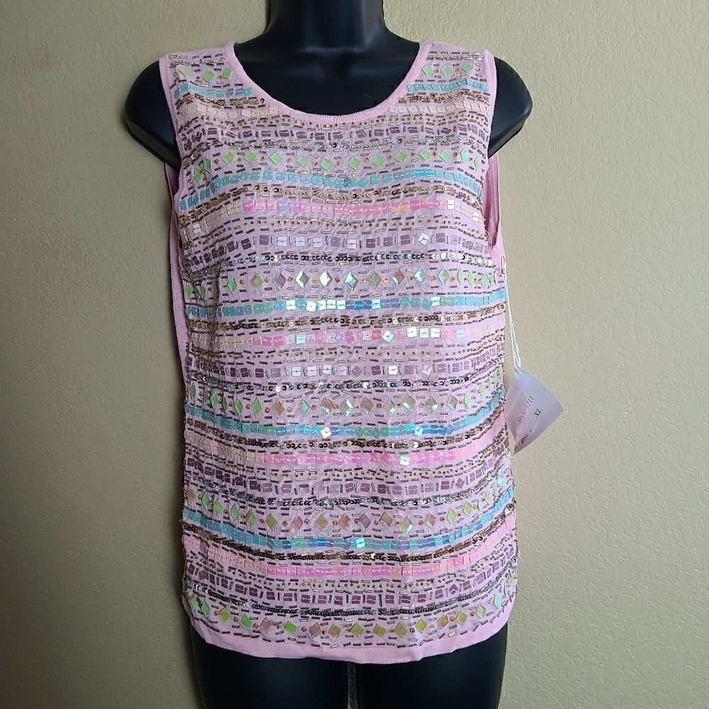NWT Joseph A. Beaded Sleeveless Top